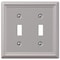 Amerelle Wall Plate, Number of Gangs: 2 Steel, Brushed Nickel Finish, Gray 149TTBN - alternate 2
